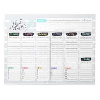 Funny This Week” Weekly Planner with Witty Sayings Notepad