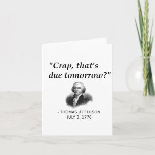 Funny Thomas Jefferson Usa History Teacher Student Card