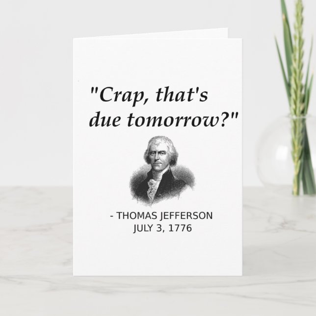 Funny Thomas Jefferson Usa History Teacher Student Card (Front)