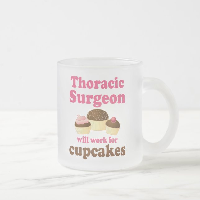 Funny Thoracic Surgeon Frosted Glass Coffee Mug (Right)