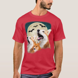 Funny Three Corgi Halloween And Halloween Moon762 T-Shirt