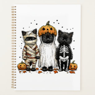 Funny Three Halloween Cats Planner