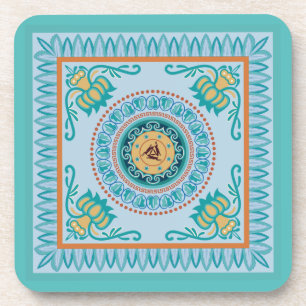Funny three hares sharing three ears coaster