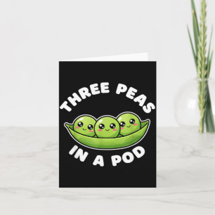 Funny Three Peas In A D Cute Kawaii  Card