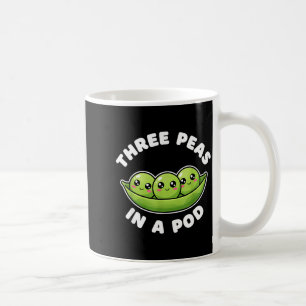 Funny Three Peas In A D Cute Kawaii Coffee Mug