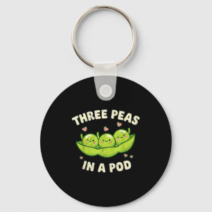 Funny Three Peas In A D Cute Kawaii  Key Ring