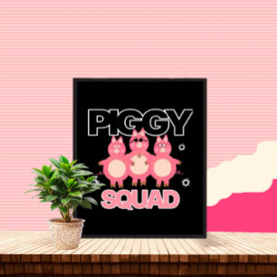 Funny three pink piggy’s  squad poster