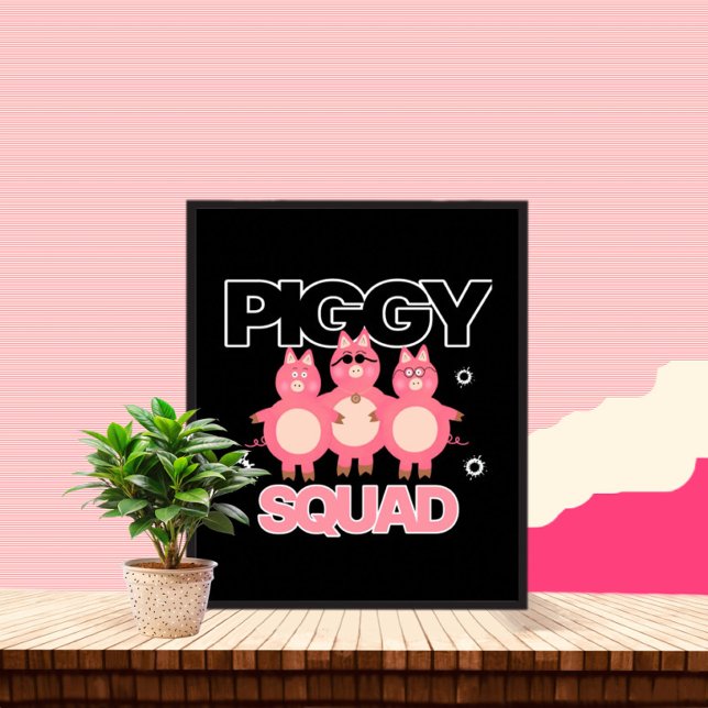 Funny three pink piggy’s  squad poster (Creator Uploaded)