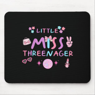 Funny threenager happy 3rd bday party 3 years old mouse mat
