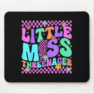 Funny Threenager Happy 3rd Bday Party 3 Years Old  Mouse Mat