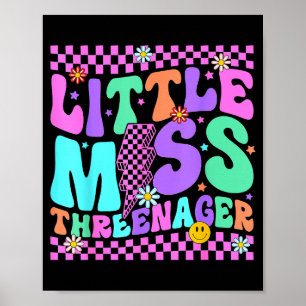 Funny Threenager Happy 3rd Bday Party 3 Years Old  Poster