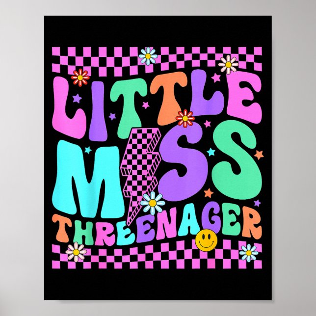 Funny Threenager Happy 3rd Bday Party 3 Years Old  Poster (Front)