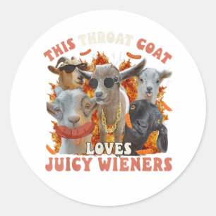 Funny Throat Goat Swallows Juicy Wieners Sticker