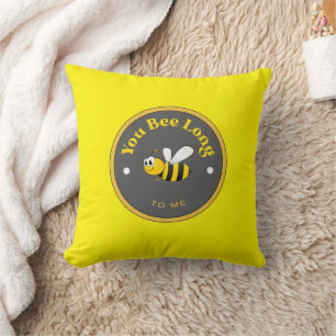 FUNNY! Throw Pillow-  You Bee Long to Me - Bee Cushion