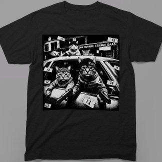 Funny Thug Life Gangster Cats T-Shirt