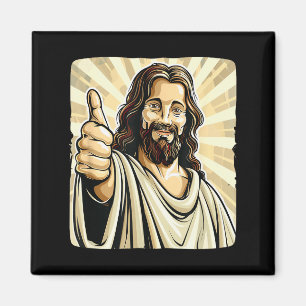 Funny Thumb Up With Jesus Christ Costume  Magnet