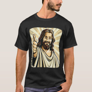 Funny Thumb Up With Jesus Christ Costume  T-Shirt