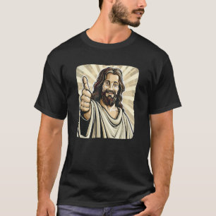 Funny thumb up with Jesus Christ Costume  T-Shirt