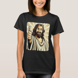 Funny Thumb Up With Jesus Christ Costume  T-Shirt