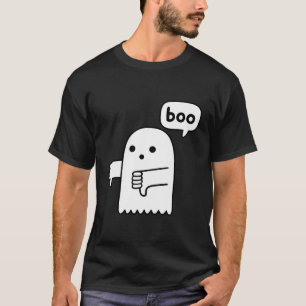 Funny Thumbs Down Ghost Screaming Boo Disapproval T-Shirt