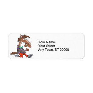 funny thumbs up nerdy horse cartoon