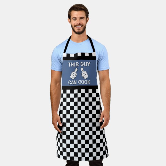 Funny Thumbs Up This Guy Can Cook Humour Quote Apron (Worn)