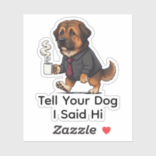 Funny Tibetan Mastiff Dog Business Suit Coffee