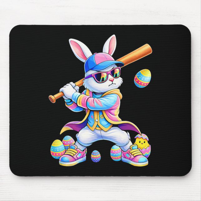 Funny Tie Dye Rabbit Sell Easter Bunny Men Boy Kid Mouse Mat (Front)