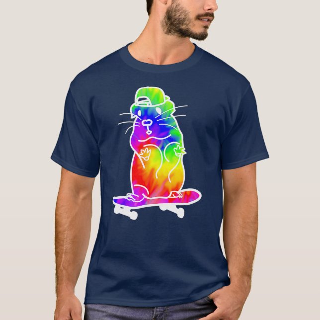 Funny TieDye  Hamster Guinea Pig Animal T-Shirt (Front)