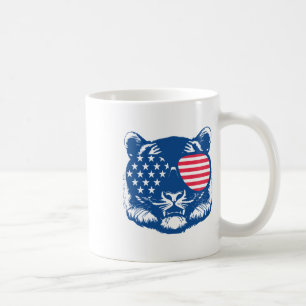 Funny Tiger American Flag Zoo Animal Patriotic 4th Coffee Mug