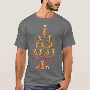 Funny Tiger Animal Lover Matching Santa Tiger Chri T-Shirt