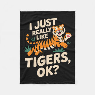 Funny Tiger Art For Men Women Boys Girls Animal Ti Fleece Blanket