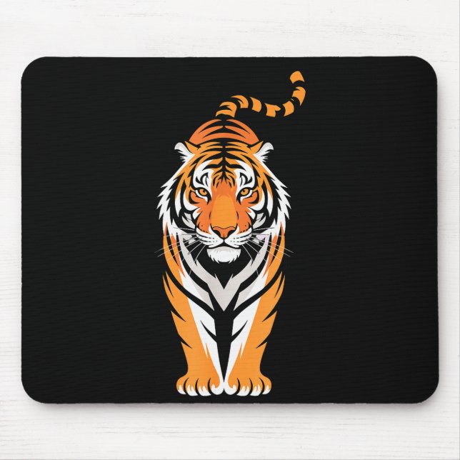 Funny Tiger Art For Men Women Boys Girls Animal Ti Mouse Mat (Front)