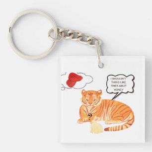 Funny Tiger & Bunny Dilemma – Cute Animal Comic De Key Ring