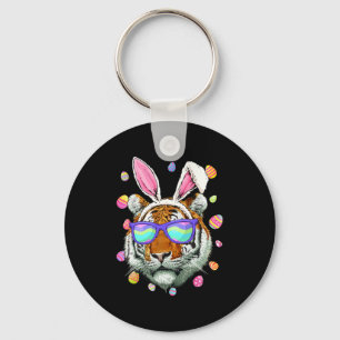 Funny Tiger Bunny Ears Costume Happy Easter Day Fa Key Ring