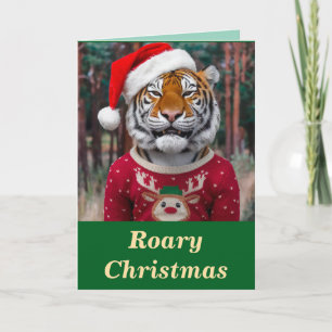 Funny Tiger Christmas Card