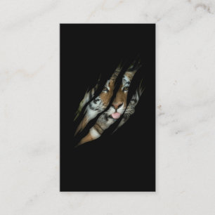 Funny Tiger Face Torn Claw Wild Safari Animal Cat Business Card