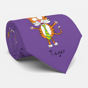 Funny Tiger in a Tie Cartoon Kids