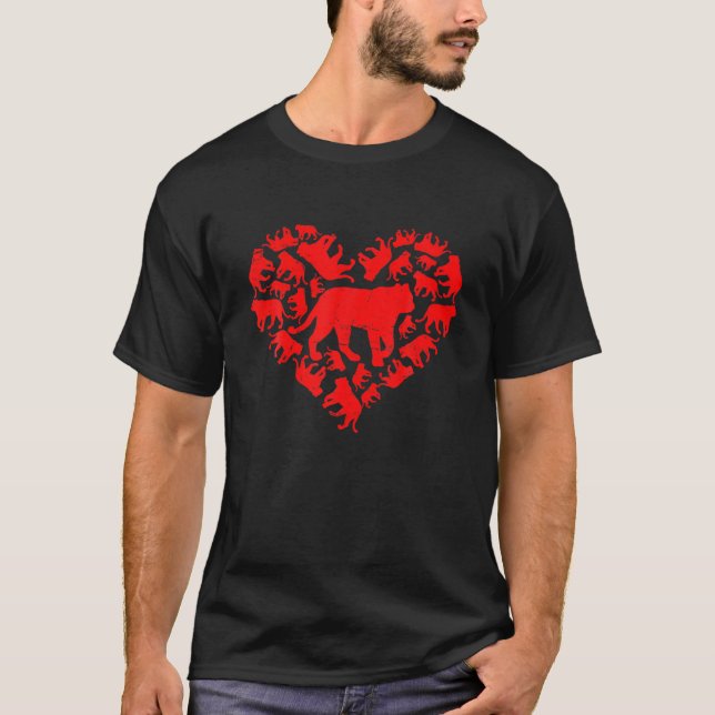 Funny Tiger Lover Hearts Animals Valentines Day Co T-Shirt (Front)