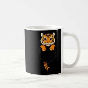 Funny Tiger Peeking In Cket Animal Lover Men Women Coffee Mug