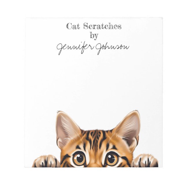 Funny Tiger Tabby Cat Notepad (Front)