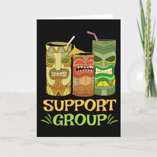 Funny Tiki R Support Group Gift Hawaiian Island Va Card