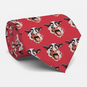 Funny tiled cow lovers pattern  tie