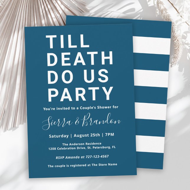 Funny Till Death Do Us Party Couple's Shower  Invitation (Creator Uploaded)