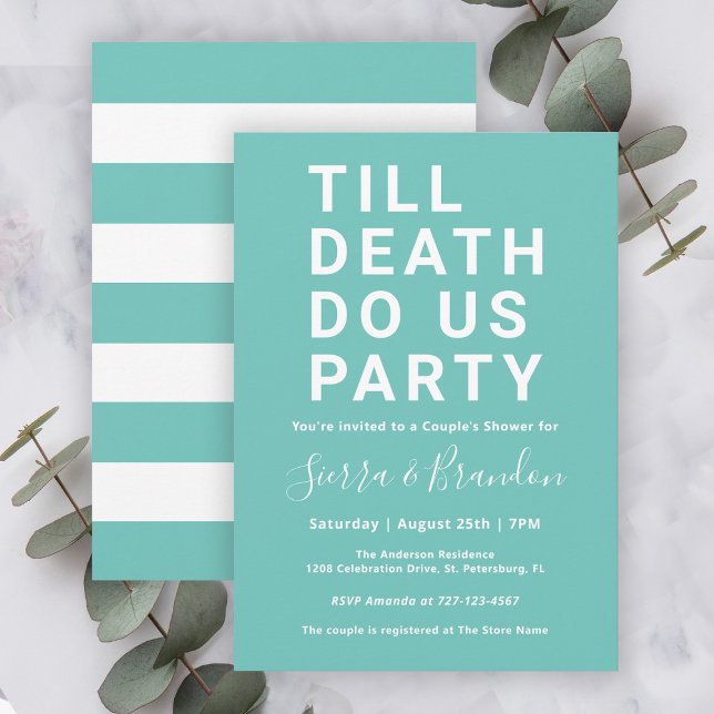 Funny Till Death Do Us Party Couple's Shower Invitation (Creator Uploaded)