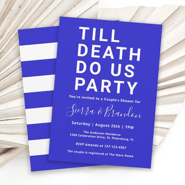 Funny Till Death Do Us Party Couple's Shower Invitation (Creator Uploaded)