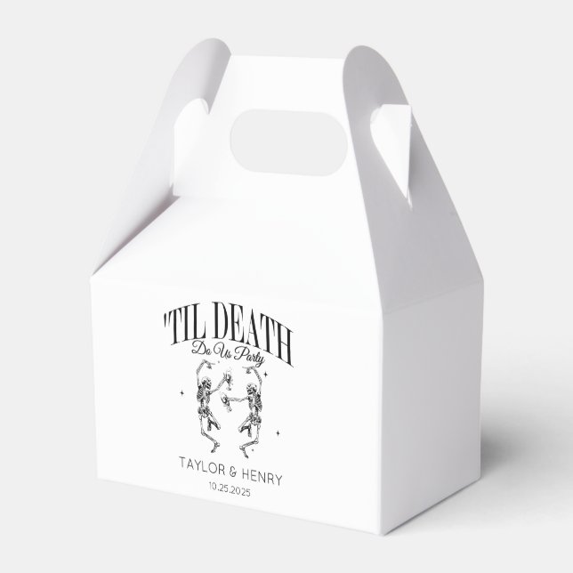 Funny Till Death Do Us Party Wedding Favour Boxes (Front Side)