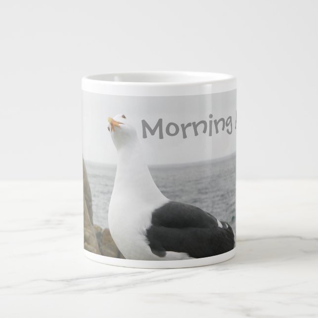 Funny Tilt Head Seagull Large Coffee Mug (Front)