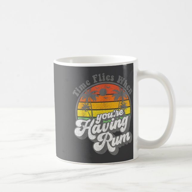 Funny Time Flies When You're Having Rum Beach Cute Coffee Mug (Right)