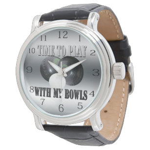 Funny Time To Play Lawn Bowls,  Wristwatch